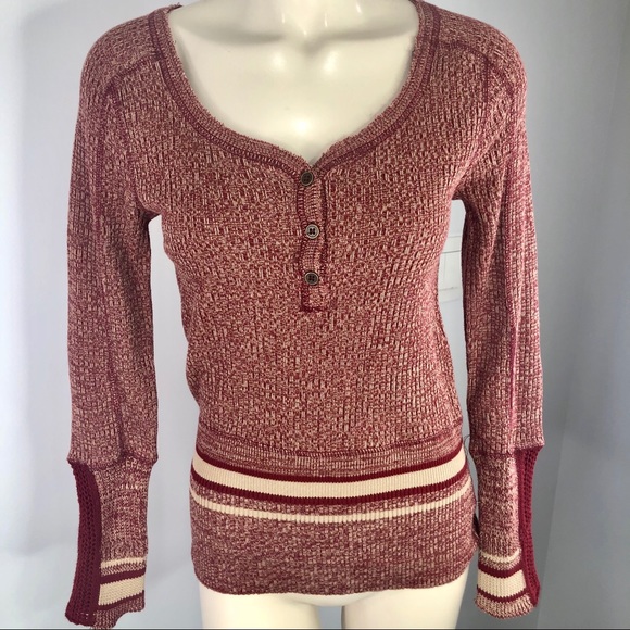 We The Free Sweaters - WE THE FREE cotton long fancy sleeve sweater top M